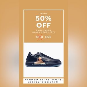 Paul Smith black spaghetti low top sneakers size EU 42